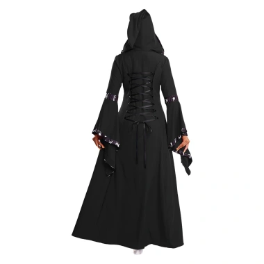 Nyeemya Nữ Thời Trung Cổ Đầm Cổ Vuông Tay Dài Gothic Phù Thủy – Victoria Cung Điện, Mũ Trùm Đầu, Ren-up, Giá giảm 886k