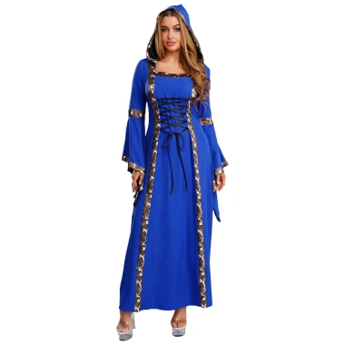 Nyeemya Nữ Thời Trung Cổ Đầm Cổ Vuông Tay Dài Gothic Phù Thủy – Victoria Cung Điện, Mũ Trùm Đầu, Ren-up, Giá giảm 886k