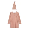 Nyeemya Pyjama 2 Miếng Trẻ Em Bé Trai Váy Ngủ Pompom Mũ Dài Tay Điều Chỉnh Giấc Ngủ 7