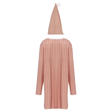 Nyeemya Pyjama 2 Miếng Trẻ Em Bé Trai Váy Ngủ Pompom Mũ Dài Tay Điều Chỉnh Giấc Ngủ 8