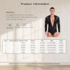 Nyeemya S-XXL Leotard Nam Sầu Cổ V Sheer Lưới Đính Kim Cương Giả - Giá 298.080đ 2