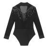 Nyeemya S-XXL Leotard Nam Sầu Cổ V Sheer Lưới Đính Kim Cương Giả - Giá 298.080đ 4