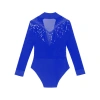 Nyeemya S-XXL Leotard Nam Sầu Cổ V Sheer Lưới Đính Kim Cương Giả - Giá 298.080đ 6