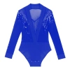 Nyeemya S-XXL Leotard Nam Sầu Cổ V Sheer Lưới Đính Kim Cương Giả - Giá 298.080đ 7