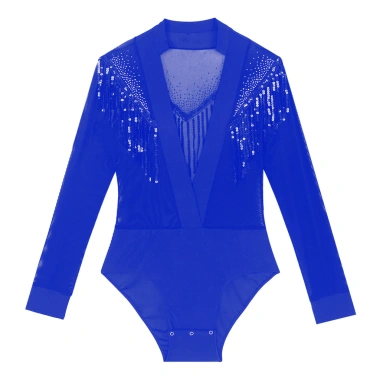 Nyeemya S-XXL Leotard Nam Sầu Cổ V Sheer Lưới Đính Kim Cương Giả - Giá 298.080đ 7