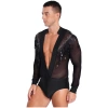 Nyeemya S-XXL Leotard Nam Sầu Cổ V Sheer Lưới Đính Kim Cương Giả - Giá 298.080đ 8