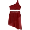 Nyeemya trang phục bé gái Lyrical - Crop top một vai, váy quần đùi lưới bóng, giảm 447.120₫ 4