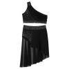 Nyeemya trang phục bé gái Lyrical - Crop top một vai, váy quần đùi lưới bóng, giảm 447.120₫ 9