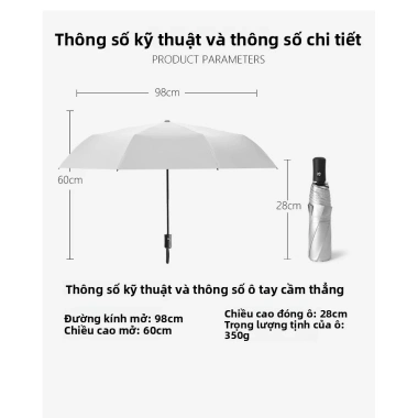 Ô 8-Bone Titan Bạc Cao Su 3 mặt tự động, chống nắng, tấm che nắng, giá 259.424₫ 9