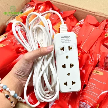 Ổ Cắm 3 Cửa 1.200W 3B5 - Thiết Kế Gọn Gàng, An Toàn, Tiện Dụng - Linh Kiện Quỳnh Diễn