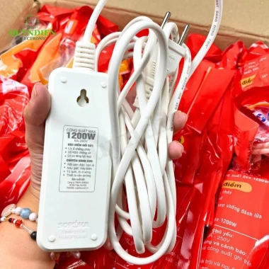 Ổ Cắm 3 Cửa 1.200W 3B5 - Thiết Kế Gọn Gàng, An Toàn, Tiện Dụng - Linh Kiện Quỳnh Diễn