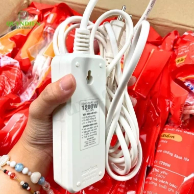 Ổ Cắm 3 Cửa 1.200W 3B5 - Thiết Kế Gọn Gàng, An Toàn, Tiện Dụng - Linh Kiện Quỳnh Diễn