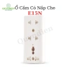 Ổ cắm 3 cửa E15N nắp che an toàn, chịu nhiệt, chống cháy Linh Kiện Quỳnh Diễn
