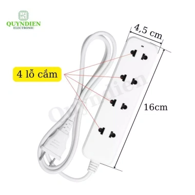 Ổ Cắm 4 Cửa 1.200W 4B5 - Thiết Kế Gọn Gàng, An Toàn, Tiện Dụng - Linh Kiện Quỳnh Diễn 3