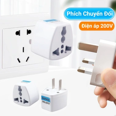 Ổ Cắm Chuyển 3 Chân sang 2 Chân 220V - Phích 3 Chấu, An Toàn, Giá 10.000đ 2