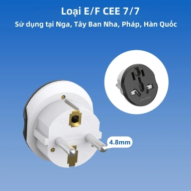 Ổ cắm đa năng ANRMESUN 2.400W – Chống nổ, lõi đồng cao cấp, chuẩn châu Âu, giá 40k