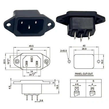 Ổ cắm điện AC 3 chân 3 cực cái đực có khóa - Chuyển đổi nguồn an toàn, điện áp 220V, bảo vệ quá tải, giá 19.740₫, giảm 22% 4