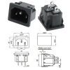 Ổ cắm điện AC 3 chân 3 cực cái đực có khóa - Chuyển đổi nguồn an toàn, điện áp 220V, bảo vệ quá tải, giá 19.740₫, giảm 22% 5