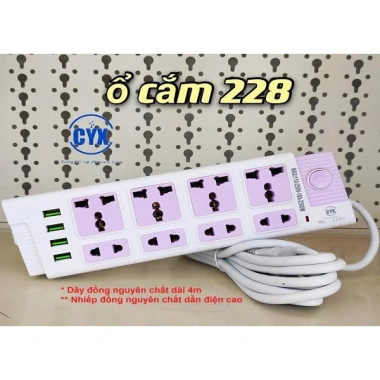 Ổ Cắm Điện CYX 218U/228U/238U 2.500W, tích hợp USB, nhiều lỗ cắm, giá 129.000₫