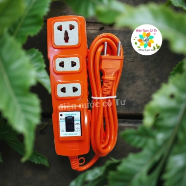 Ổ Cắm Điện Lõi Sứ VINAMAX 8.000W kèm CB 30A Ngắt Quá Tải, Dây 3m Kéo Chịu Nhiệt 4