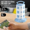 Ổ Cắm Điện Tháp Đa Năng S003U 12 ổ cắm + 3 USB 2.1A, 2.500W, chống quá tải, dây dài an toàn - Giá 180.000 VND 6