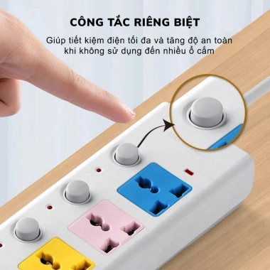 Ổ Cắm Điện USB Đa Năng 4m Cao Cấp - 2 Cổng, Chốt An Toàn, Tiện Dụng 3