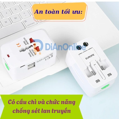 Ổ Cắm Du Lịch 4 Trong 1 có USB, Adapter 200+ Quốc Gia - Giá ưu đãi 149.000đ 4