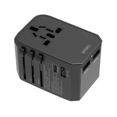 Ổ Cắm Du Lịch Đa Năng WIWU UA-304 4 IN 1 Universal 45W - Đen Chính Hãng