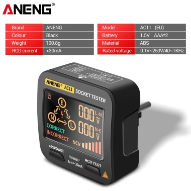 Ổ Cắm Kiểm Tra Điện Áp Thông Minh AC11 Đa Chuẩn US/UK/EU/AU - Giá Ưu Đãi 273.900₫ 6