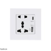 Ổ cắm pha lê thủy tinh USB 2.100mA 13A bảng điều chỉnh tường, giao diện VN, an toàn, tiết kiệm năng lượng 4
