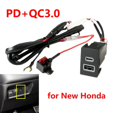 Ổ cắm sạc ô tô 23x36mm PD+QC3.0, sạc nhanh cho Honda Accord, Civic, CR-V, HR-V