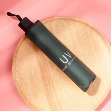 Ô cầm tay HINAKY B406 - Ô che mưa gấp gọn, họa tiết trơn, chống UV bảo vệ da 5