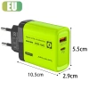 Ổ cắm tường USB 120W PD có cáp - Sạc nhanh 2 trong 1, đa năng, xanh thời trang, EU/US, du lịch 10