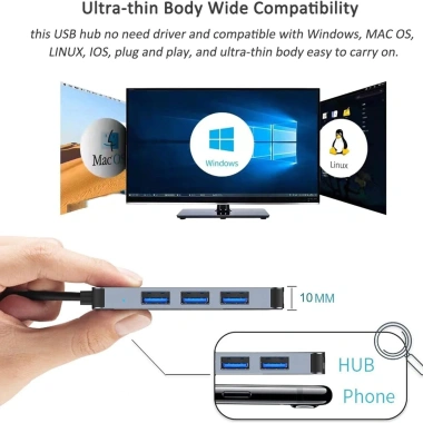 Ổ cắm USB 4in1 HUB cổng mở rộng, phân phối máy tính bảng, giá ưu đãi 125.400₫
