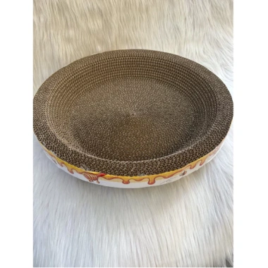 Ổ cào móng tròn cho mèo lớn, bàn cào kiêm đệm 1‑6kg, Đường kính 42cm, Tặng cỏ canip - Zippopet 3