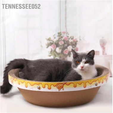 Ổ cào móng tròn cho mèo lớn, bàn cào kiêm đệm 1‑6kg, Đường kính 42cm, Tặng cỏ canip - Zippopet 9
