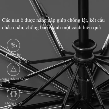Ô che mưa siêu to 116cm tự động gấp gọn 10 nan - che 2-3 người, giá chỉ 100k 8