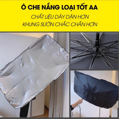 Ô Che Nắng Ô Tô Kính Lái Phủ Bạc Cao Cấp - Chống Nắng, UV Hiệu Quả, Logo Xe - 110k 3 Ô Che Nắng Ô Tô Kính Lái Phủ Bạc Cao Cấp - Chống Nắng, UV Hiệu Quả, Logo Xe - 110k 3