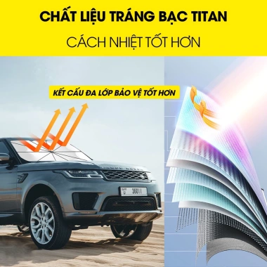 Ô Che Nắng Ô Tô Kính Lái Phủ Bạc Cao Cấp - Chống Nắng, UV Hiệu Quả, Logo Xe - 110k