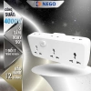 Ổ chia điện đa năng NEGO 4.000W OD51 - 2 chấu xoay 90 độ, chống cháy, an toàn, giá chỉ 129.000