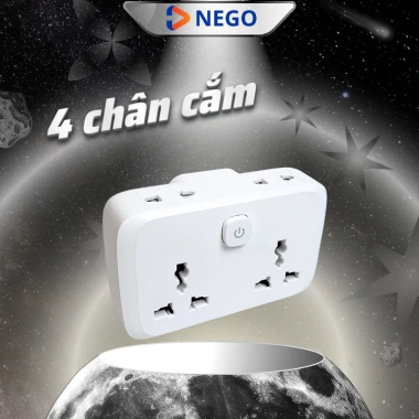 Ổ chia điện đa năng NEGO 4.000W OD51 - 2 chấu xoay 90 độ, chống cháy, an toàn, giá chỉ 129.000