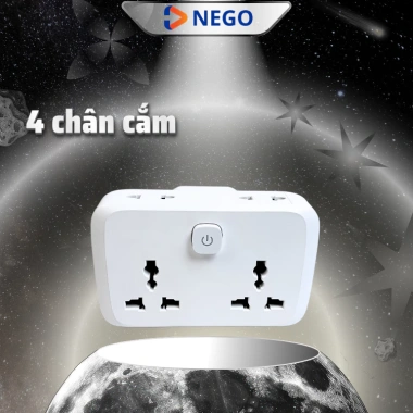 Ổ chia điện đa năng NEGO 4.000W OD51 - 2 chấu xoay 90 độ, chống cháy, an toàn, giá chỉ 129.000