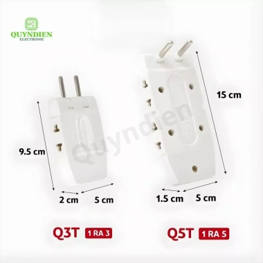 Ổ Chia Điện Thông Minh Q3T Q5T Chống Tuột Phích Xoay 180 độ Nhiều Lỗ Cắm Linh Kiện Quỳnh Diễn 4