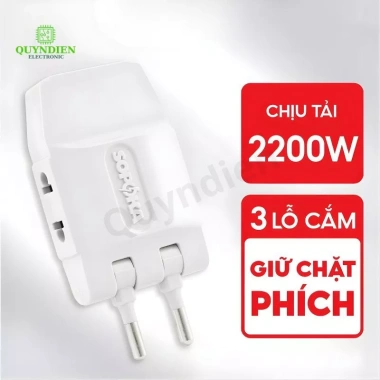 Ổ Chia Điện Thông Minh Q3T Q5T Chống Tuột Phích Xoay 180 độ Nhiều Lỗ Cắm Linh Kiện Quỳnh Diễn 9