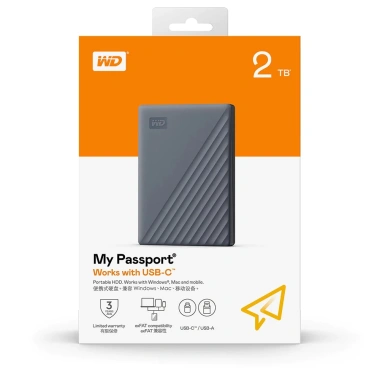 Ổ cứng di động WD My Passport 1TB USB 3.2 Gen1 USB-C/USB-A, tương thích Windows-Mac, BH 3 năm, giảm còn 3,100,000₫ 6