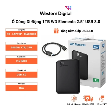 Ổ Cứng Di Động WD USB 3.0 2.5 inch – Tương Thích Nhiều Thiết Bị, Giá 679k, BH 36 Tháng 2