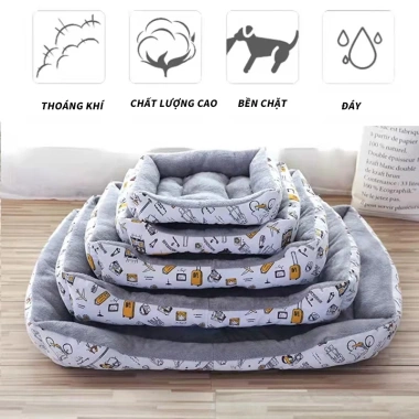 Ổ đệm cho thú cưng hình chữ nhật - Đệm nằm thoải mái cho chó mèo, ưu đãi 80.000₫ 2