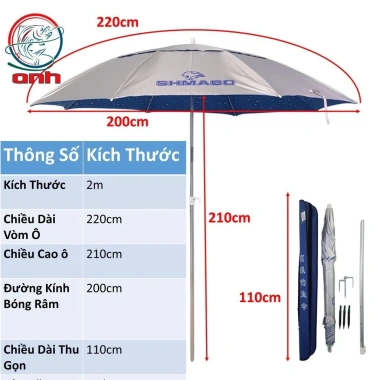 Ô Dù Câu Cá Xoay 360 2m - Cán Inox Bền, Vải Dày Bảo Vệ, Giá Ưu Đãi 291k 2 Ô Dù Câu Cá Xoay 360 2m - Cán Inox Bền, Vải Dày Bảo Vệ, Giá Ưu Đãi 291k 2