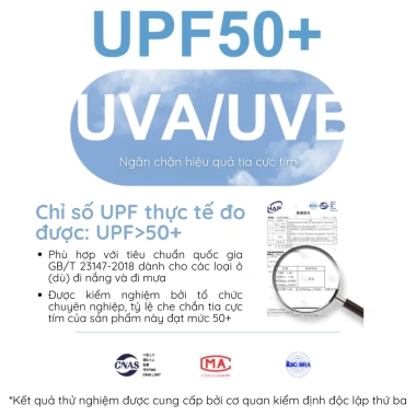Ô dù che mưa MIUNA U348 UFS50+ chống UV thép siêu cường 350nm gập gọn chống lật gió gấp 20 lần sz106 giá 355.000 VND