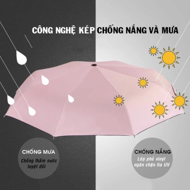 Ô dù che mưa nắng gấp gọn cỡ lớn 8-12 nan, cứng cáp, chống UV, dùng ngoài trời và ô tô 88.321